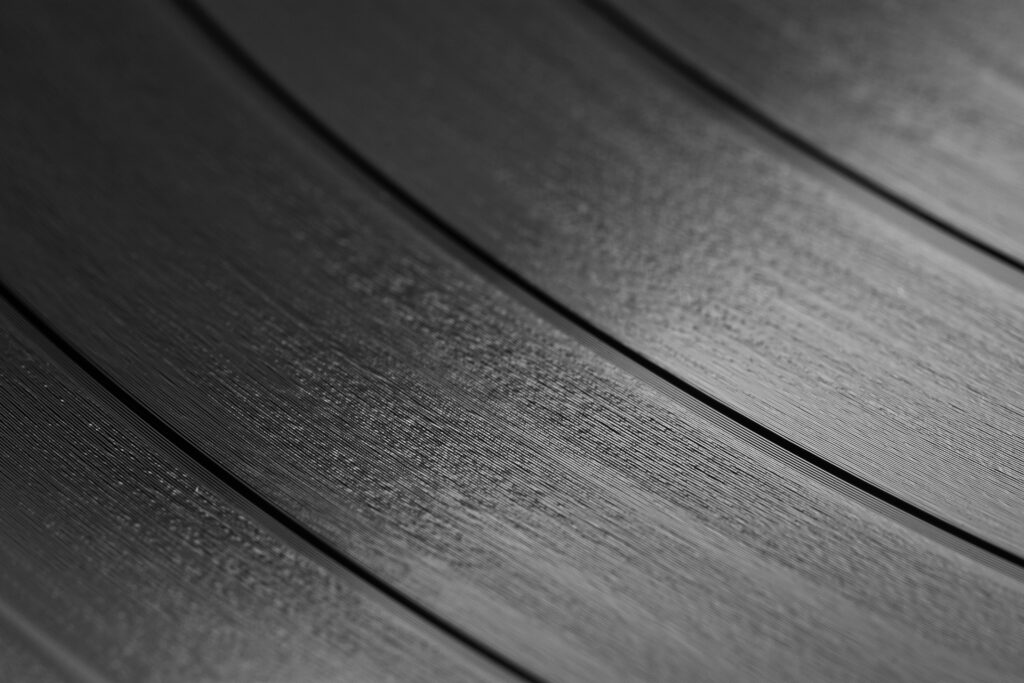 Surcos de un disco de vinilo en primer plano
