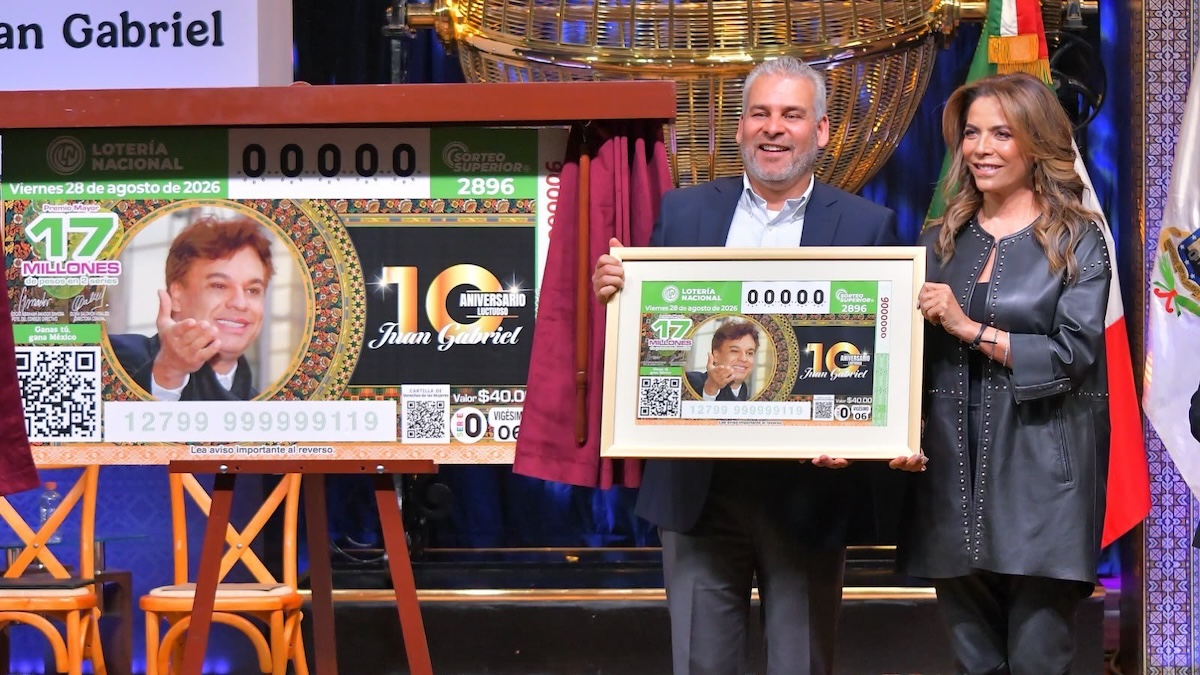 Billete de la Lotería Nacional 2026 dedicado a Juan Gabriel