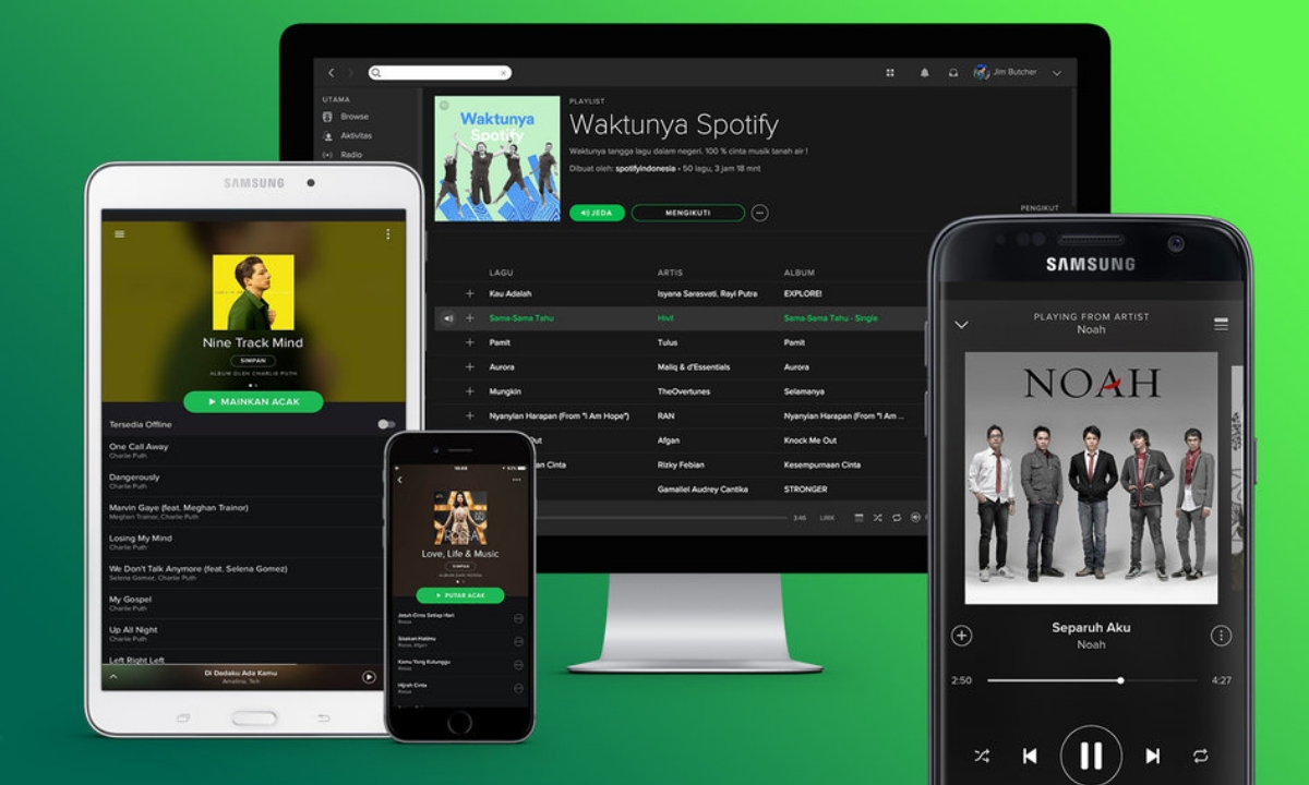 La app de Spotify vista en un dispositivo móvil