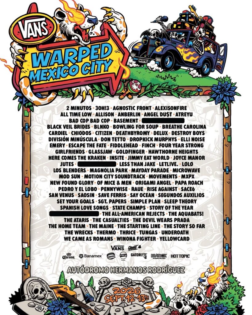 Vans Warped Tour México 2026 lineup