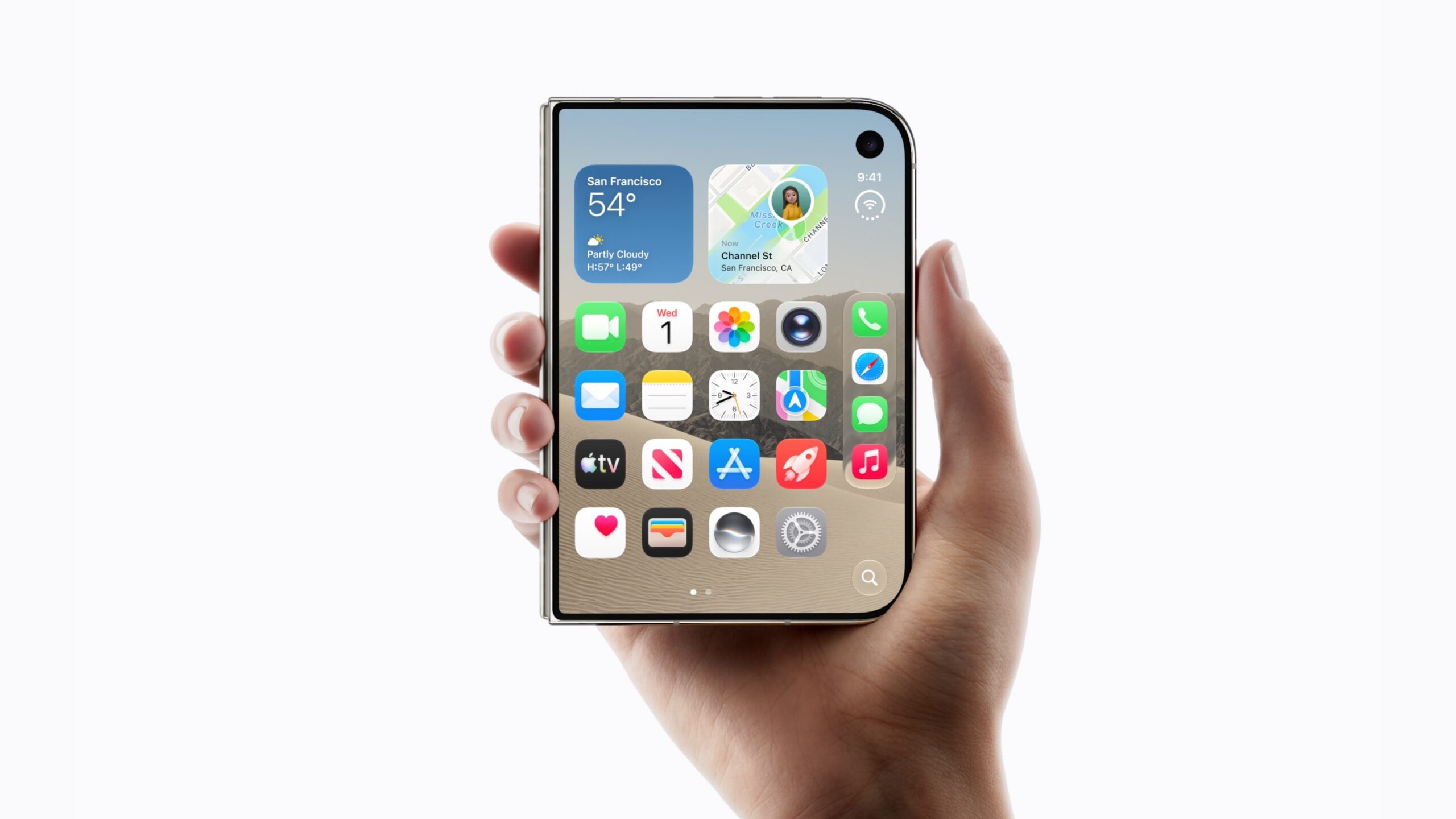 Diseño plegable del iPhone Duo de Apple